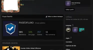 STEAM 13 ANOS DE SERVIÇO. MOEDA 10 ANOS CSGO