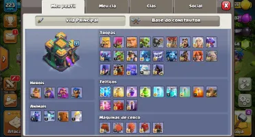 Clash of clans CV14, liga lendária, 5k trofeis, 600 gemas.