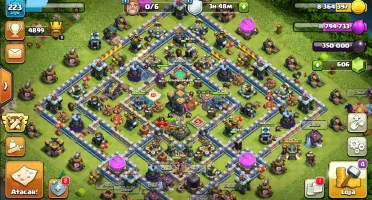 Clash of clans CV14, liga lendária, 5k trofeis, 600 gemas.