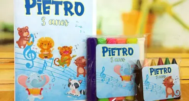 Kit Colorir e Modelar Bandinha dos Animais com Sacolinha