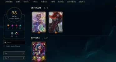 Conta 98 skins Gold 1 criada na season 2