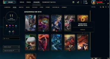 Conta league of legends 11 skins e 43 campeões