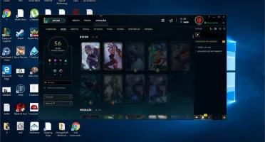 Conta LOL Platina 4 98 campeões  56 skins habilitadas