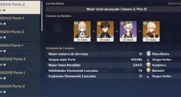 Ar58 - RAIDENC3 - 14 personagens 5* - vários 4* - 7 armas 5*