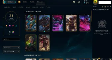 CONTA PESSOAL LOL DA SEASON II -TODOS CAMPEÕES + SKINS