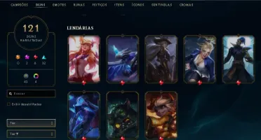 Conta LOL level 200 - 121 Skins