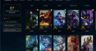 Conta Unranked LV30 7 Skins, 31 campeos