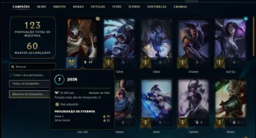 Conta prata 3 com 15 skins e 39 champs
