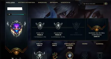 Conta prata 3 com 15 skins e 39 champs