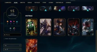Conta prata 3 com 15 skins e 39 champs