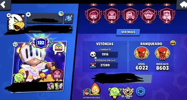 106/106 BRAWLERS/ 138k troféus / 500+ skins