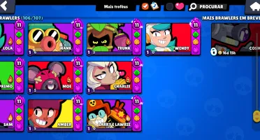 106/106 BRAWLERS/ 138k troféus / 500+ skins
