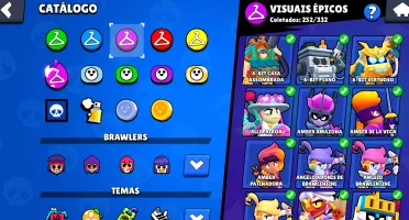 105/105 BRAWLERS/ 125k troféus / 350+ skins