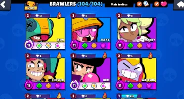 105/105 BRAWLERS/ 125k troféus / 350+ skins