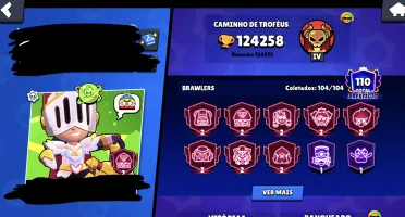 105/105 BRAWLERS/ 125k troféus / 350+ skins