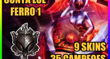 CONTA LOL 🌟 FERRO 1 🌟 9 SKINS 🌟 35 CAMPEOES