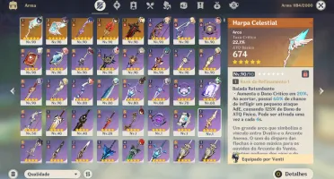CONTA GENSHIN AR58 YAE + VENTI + ZHONGLI + YOIMIYA. SKINS E+