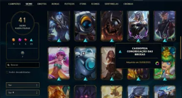 Conta bronze 1 com 84 champ e 41 skins +1 Prestigio + 588 RP