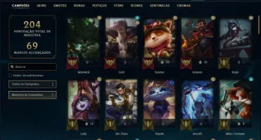 Conta bronze 1 com 84 champ e 41 skins +1 Prestigio + 588 RP