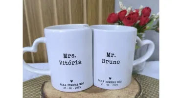 Par de Canecas de Encaixe Personalizadas