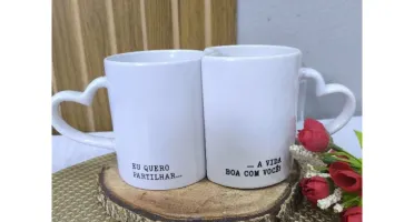 Par de Canecas de Encaixe Personalizadas