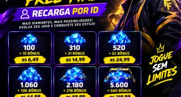 Diamantes Free Fire + Bônus | Recarga por ID