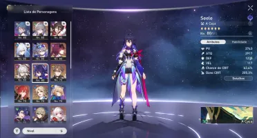 Conta Honkai Star Rail Kafka + Jingliu + seele SV ASIA!!