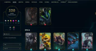Diamante 4 com 140 Champs e 320 Skins ( ADC / SUP )