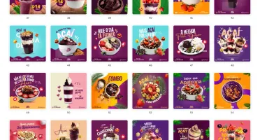 Pack Canva Açaí - 65 Artes Editáveis