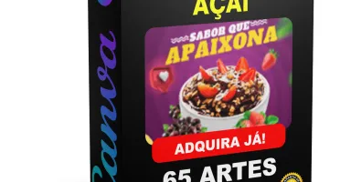 Pack Canva Açaí - 65 Artes Editáveis