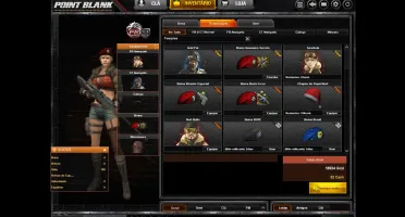 Conta de PointBlank Tenente Coronel 2 com diversos itens.