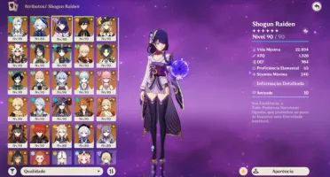 Genshin Impact AR60+ ENDGAME quase todos personagens