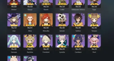 Genshin Impact AR60+ ENDGAME quase todos personagens