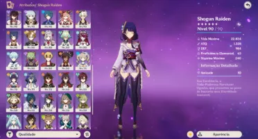 Genshin Impact AR60+ ENDGAME quase todos personagens