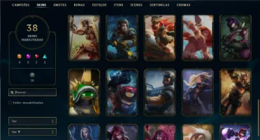 Bronze 4 com 80 Champs e 38 Skins + Kayle Juiza e Rammus Rei