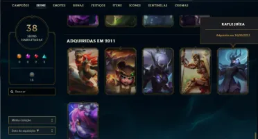 Bronze 4 com 80 Champs e 38 Skins + Kayle Juiza e Rammus Rei