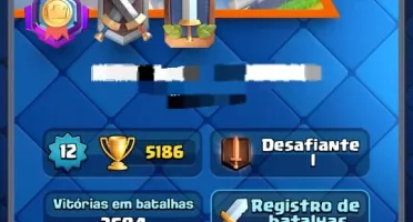CLASH ROYALE LVL12;6 ANOS;2400 GEMAS;550K GOLD;TROCA DE NICK