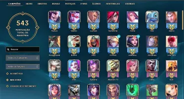 Conta de LoL Full champ Platina V