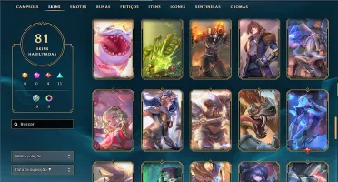 Conta de LoL Full champ Platina V