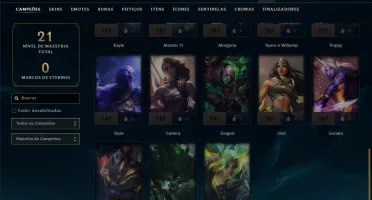 Unranked com 30 Champs e 41 Skins