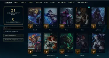 Unranked com 30 Champs e 41 Skins