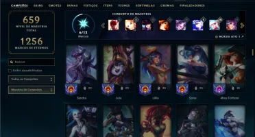 Unranked com TODOS os champs e 169 Skins ( ADC / SUP )