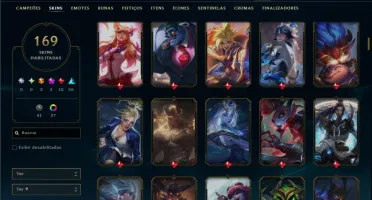 Unranked com TODOS os champs e 169 Skins ( ADC / SUP )