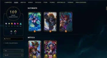 Unranked com TODOS os champs e 169 Skins ( ADC / SUP )