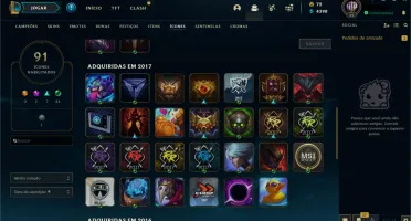CONTA BRONZE 1 COM VARIAS SKIN E ÍCONES RAROS