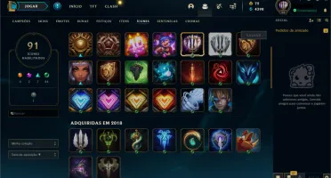 CONTA BRONZE 1 COM VARIAS SKIN E ÍCONES RAROS