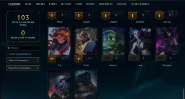 Unranked com 50 Champs e 14 Skins
