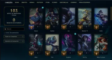 Unranked com 50 Champs e 14 Skins