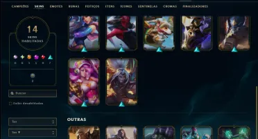 Unranked com 50 Champs e 14 Skins