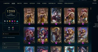 Conta League of Legends com 1299 skins